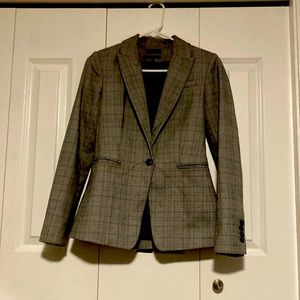 RW&CO black and white square pattern suit jacket